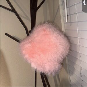 Faux fur pink hat